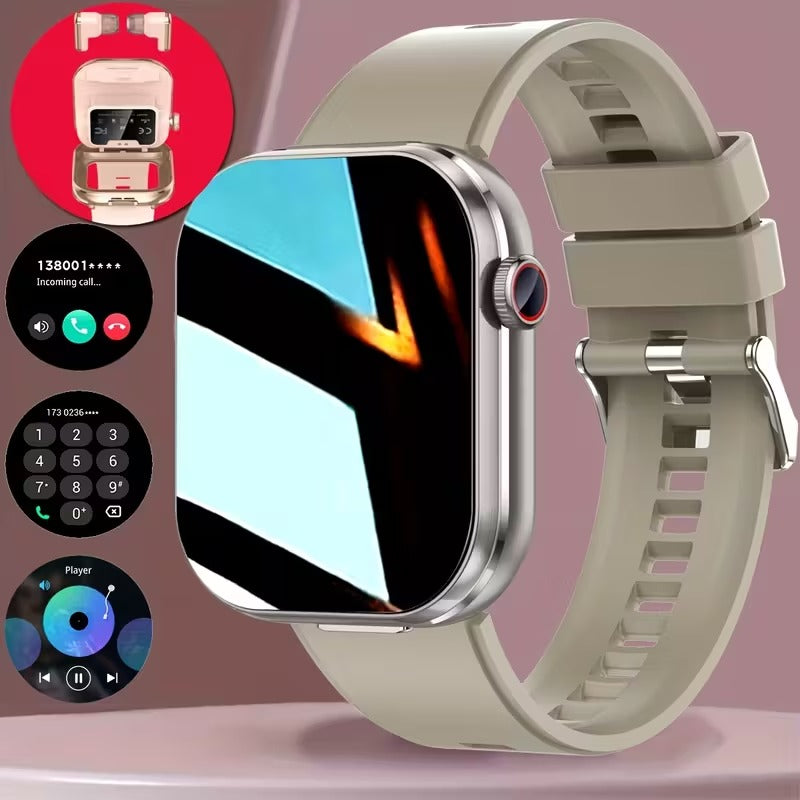 2-in-1 Smartwatch with Built-in Wireless Earbuds