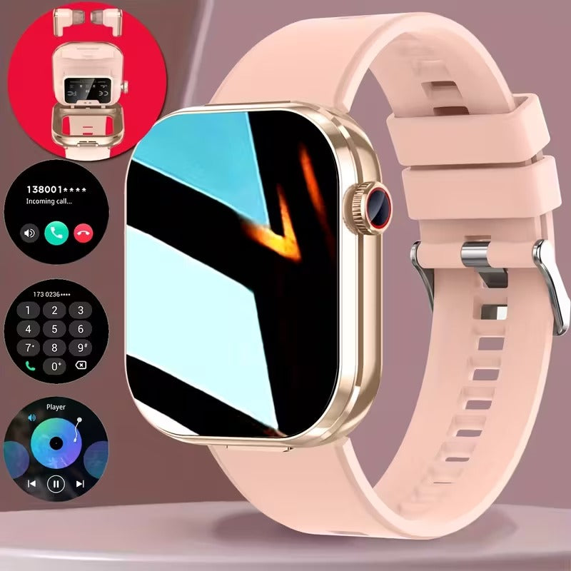 2-in-1 Smartwatch with Built-in Wireless Earbuds