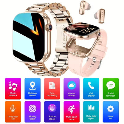 2-in-1 Smartwatch with Built-in Wireless Earbuds