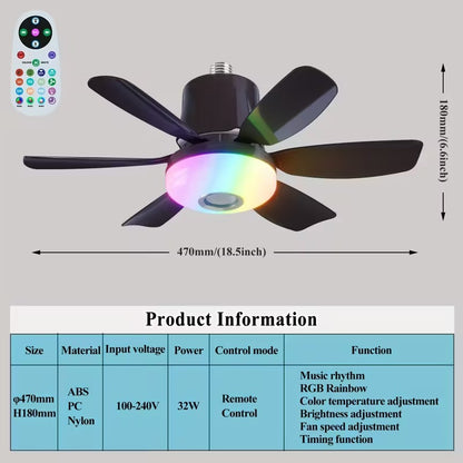 3-in-1 Smart Ceiling Fan with Light & Speaker