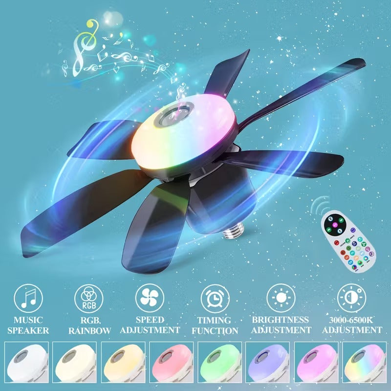 3-in-1 Smart Ceiling Fan with Light & Speaker