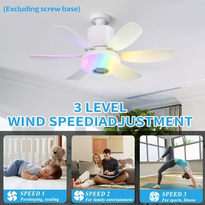 3-in-1 Smart Ceiling Fan with Light & Speaker