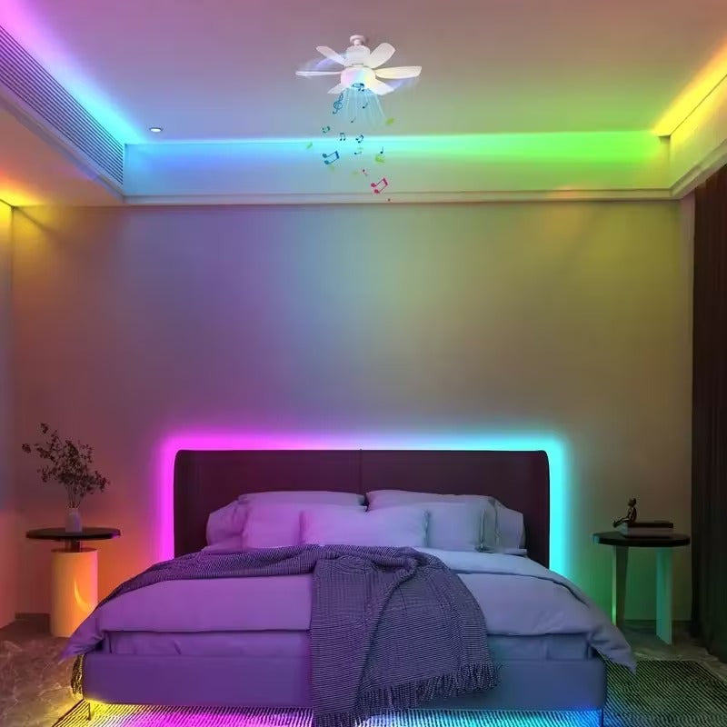 3-in-1 Smart Ceiling Fan with Light & Speaker