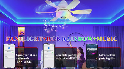 3-in-1 Smart Ceiling Fan with Light & Speaker